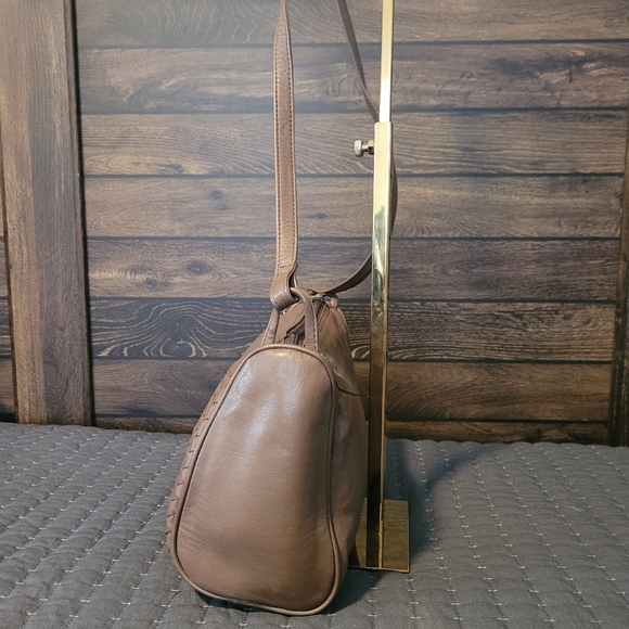 Four Seasons Handbags Women's Crossbody Brown Woven Leather Purse - Picture 3 of 12